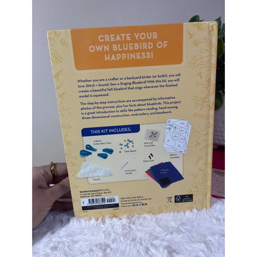 Stitch + Sound Sew a Singing Bluebird Felt Craft Kit with Sound Box New